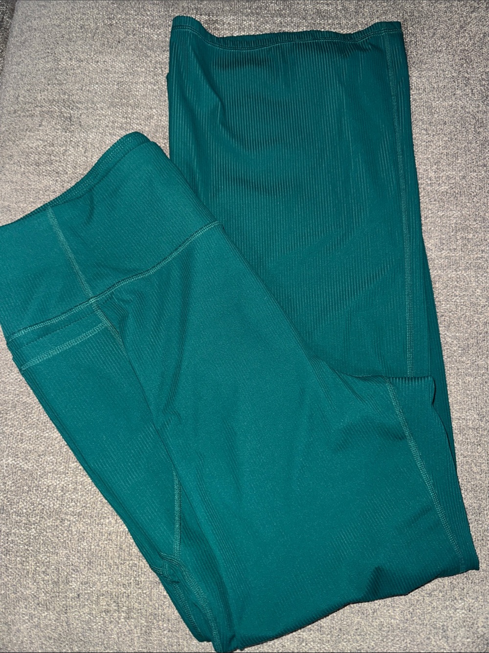 Torrid Ribbed green flare legs